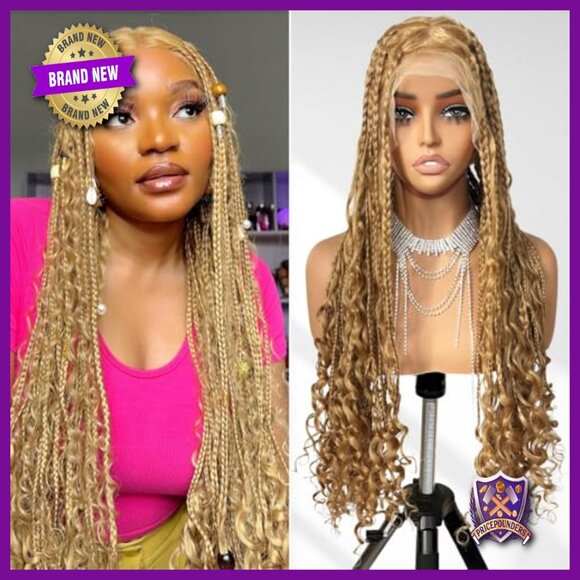 32 Inch Full Lace Synthetic Wig Knotless Braids Boho Goddess Style main image 3